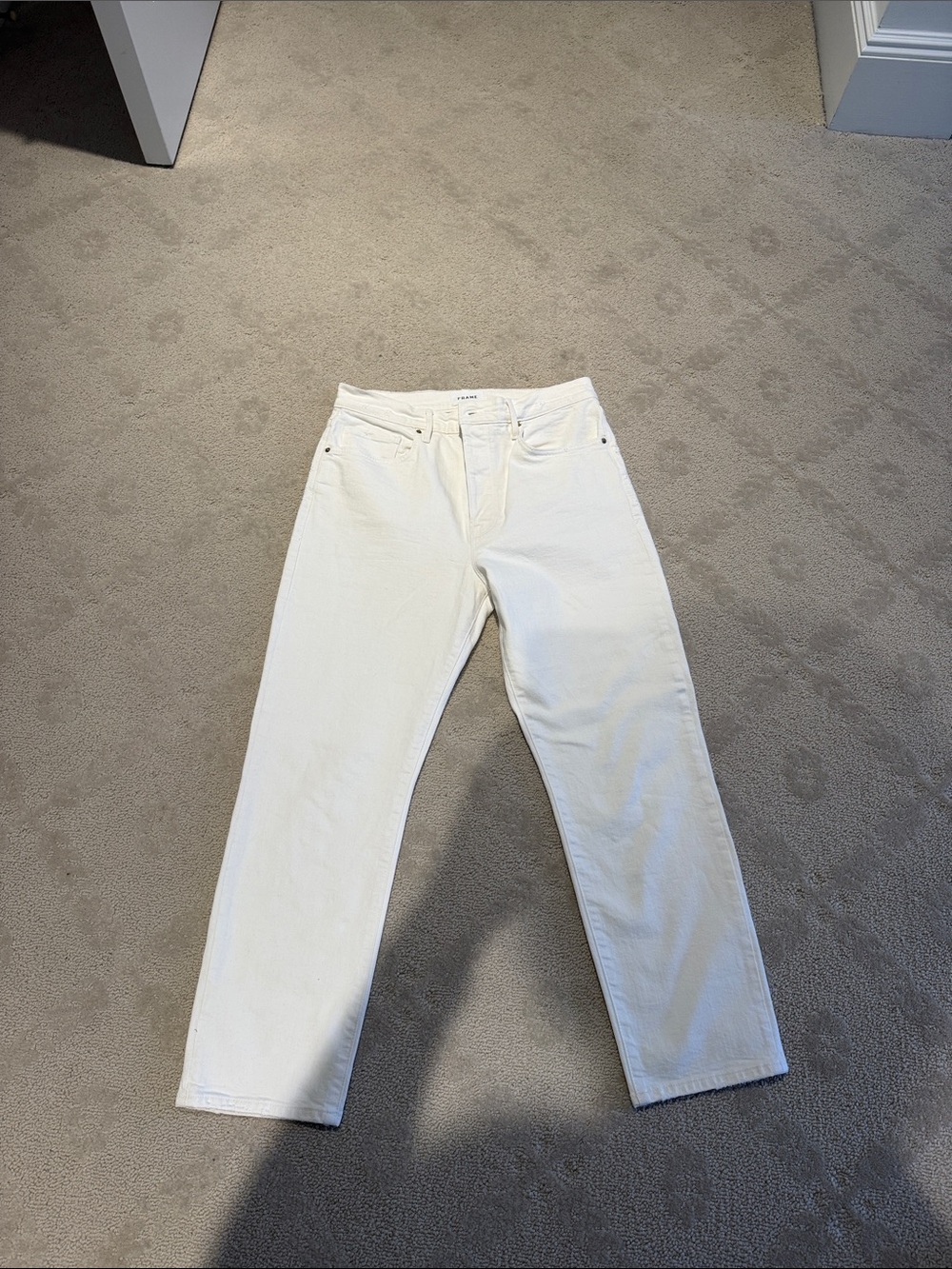 Frame Denim Off-White High-Rise Jeans